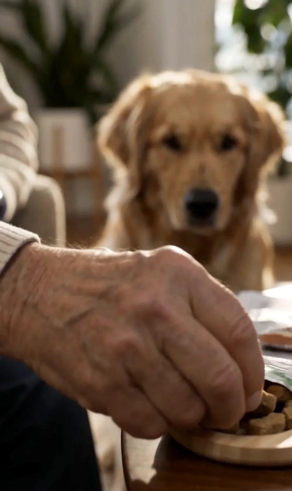 Murphy during a Golden Bond animal-assisted wellbeing visit